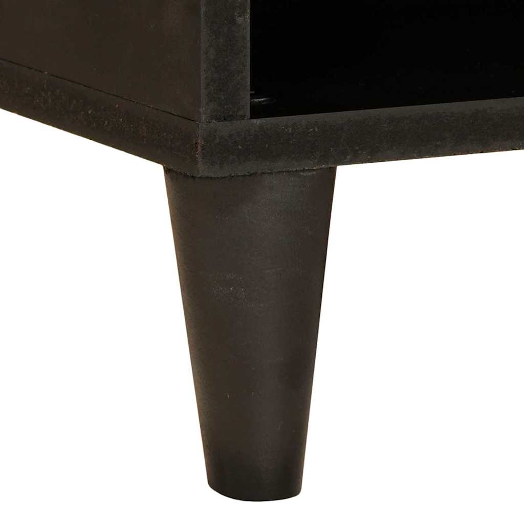 TV-skab med hylde Sort og Guld 80 x 33 x 46 cm Massivt mangotræ