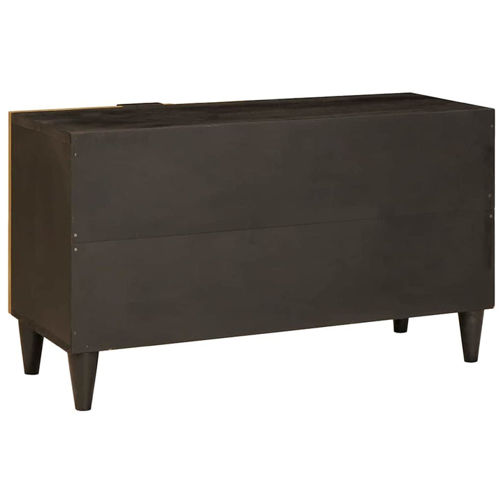 TV-skab med hylde Sort og Guld 80 x 33 x 46 cm Massivt mangotræ