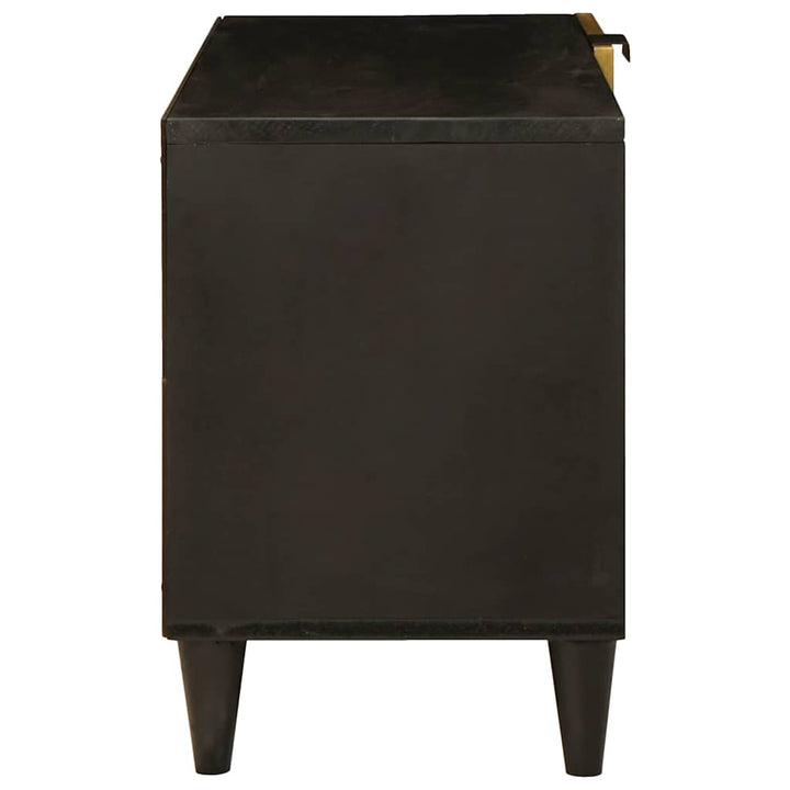 TV-skab med hylde Sort og Guld 80 x 33 x 46 cm Massivt mangotræ
