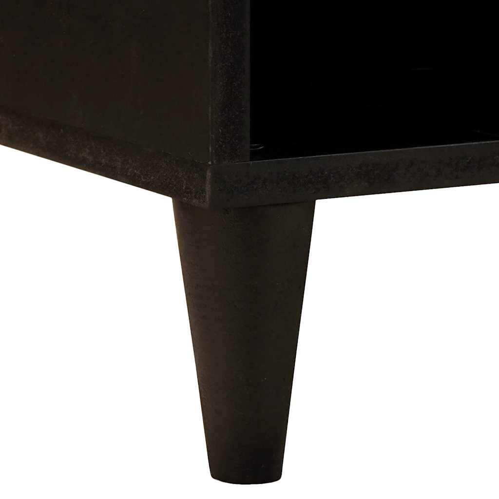 TV-skab Sort og Guld 100 x 33 x 46 cm Massivt mangotræ