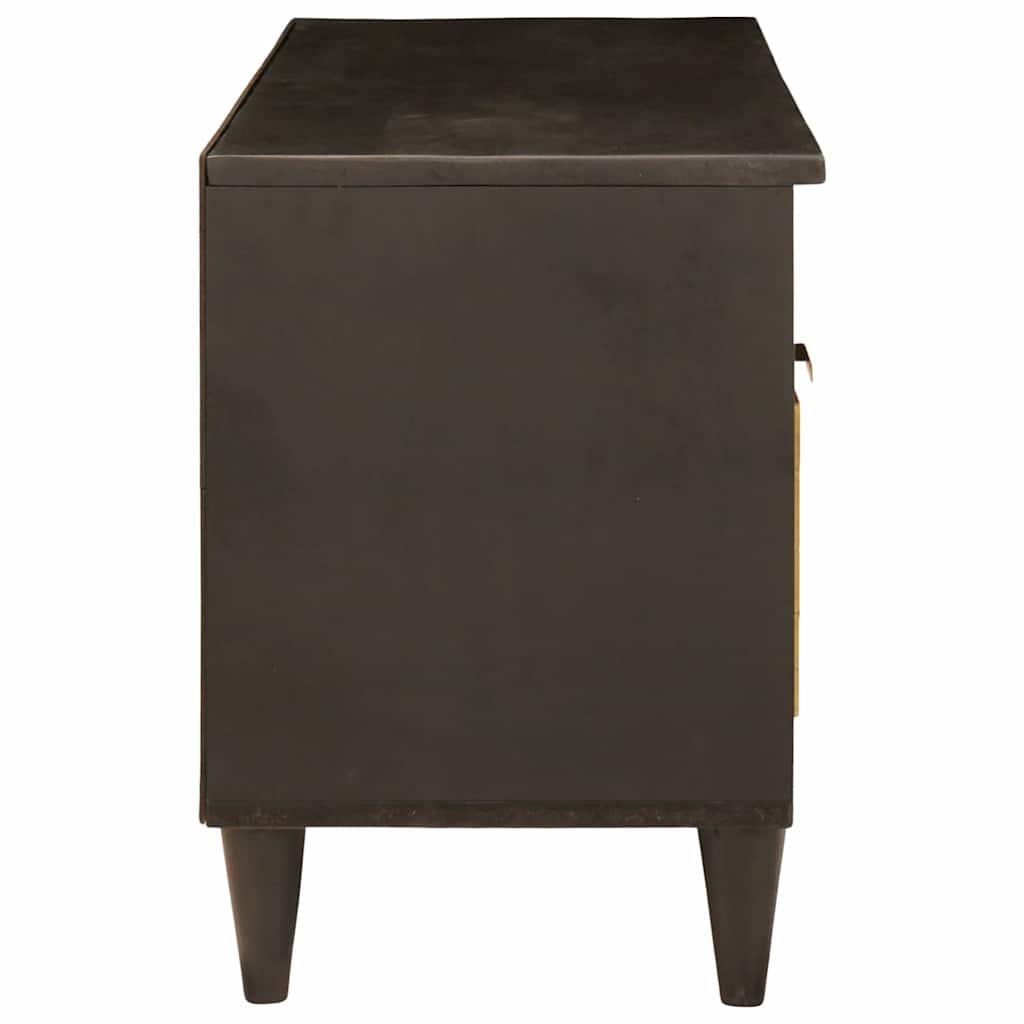 TV-skab Sort og Guld 100 x 33 x 46 cm Massivt mangotræ