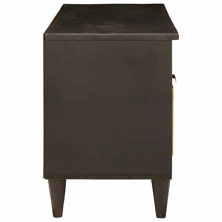 TV-skab Sort og Guld 100 x 33 x 46 cm Massivt mangotræ