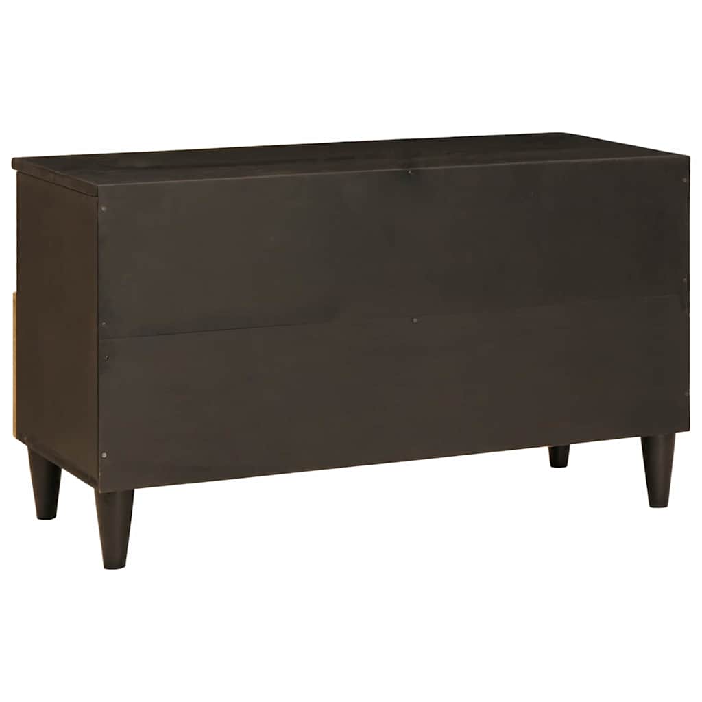 TV-skab med hylde Sort og Guld 80 x 33 x 46 cm Massivt mangotræ