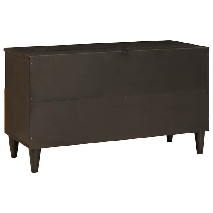 TV-skab med hylde Sort og Guld 80 x 33 x 46 cm Massivt mangotræ