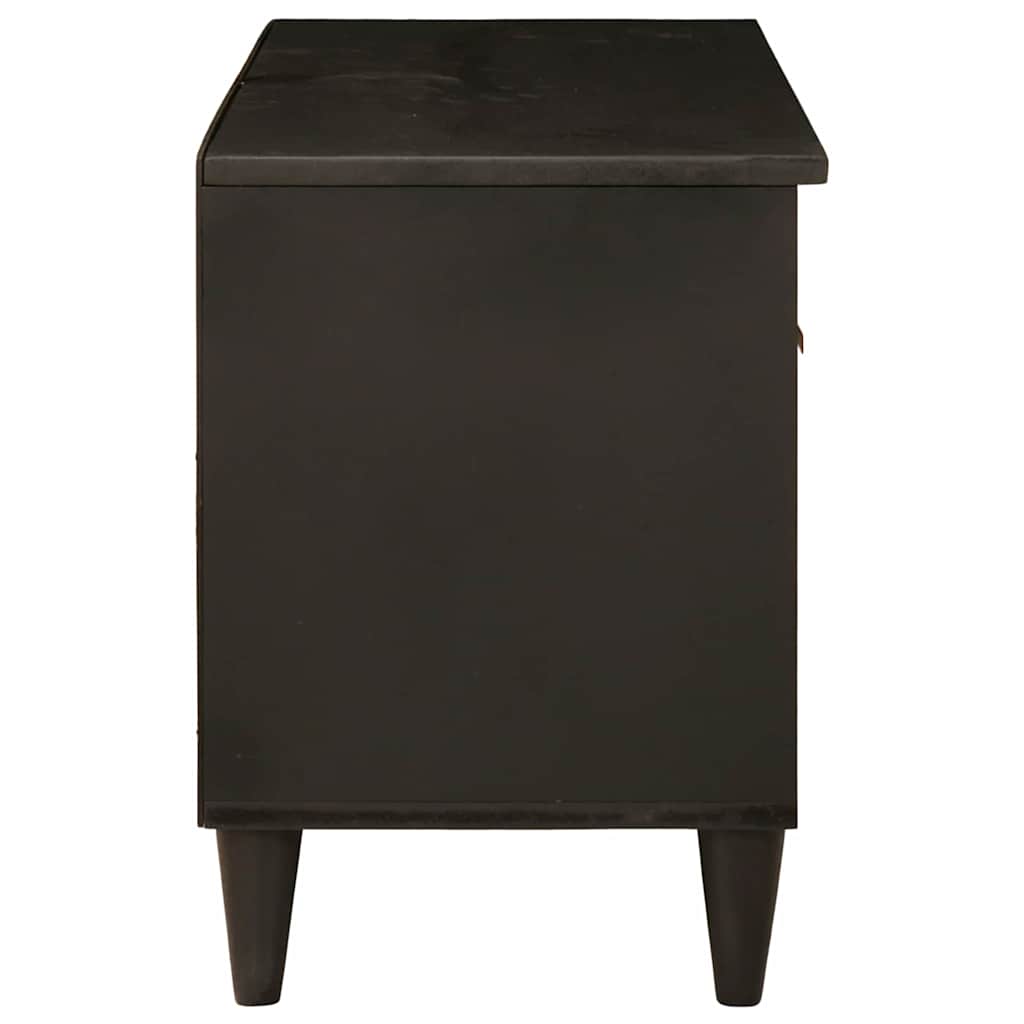 TV-skab med hylde Sort og Guld 80 x 33 x 46 cm Massivt mangotræ
