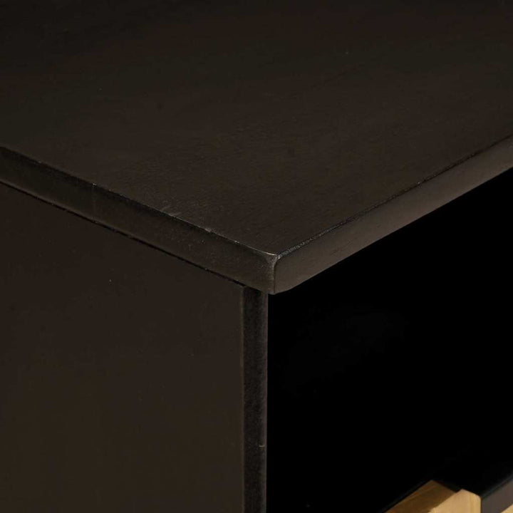 TV-skab Sort og Guld 100 x 33 x 46 cm Massivt mangotræ