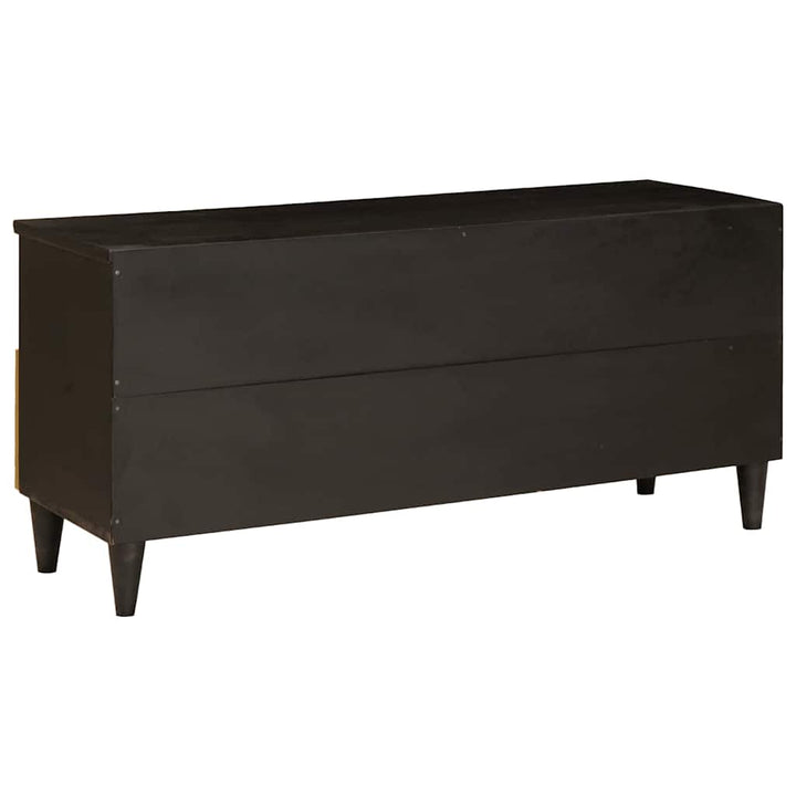 TV-skab Sort og Guld 100 x 33 x 46 cm Massivt mangotræ