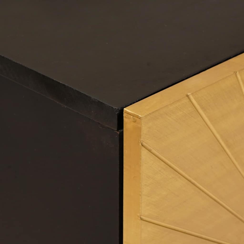 Sideboard Sort og Guld 40 x 33 x 75 cm Massivt mangotræ