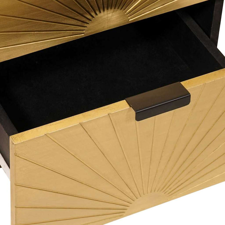 Sideboard Sort og Guld 40 x 33 x 75 cm Massivt mangotræ