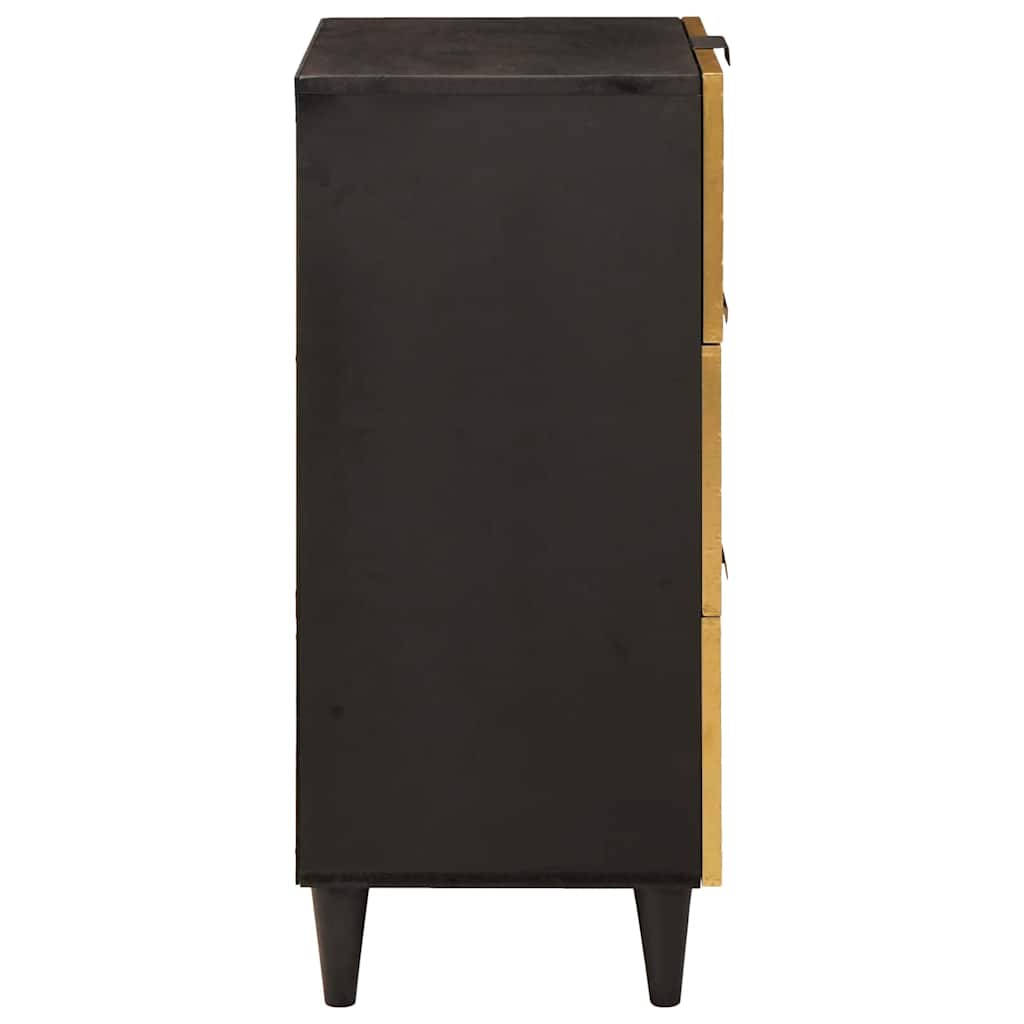Sideboard Sort og Guld 40 x 33 x 75 cm Massivt mangotræ