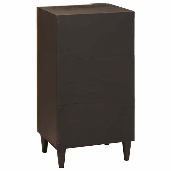 Sideboard med dør Sort og Guld 40 x 33 x 75 cm Massivt mangotræ