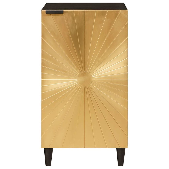 Sideboard med dør Sort og Guld 40 x 33 x 75 cm Massivt mangotræ
