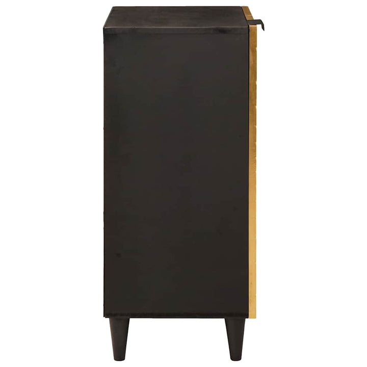 Sideboard med dør Sort og Guld 40 x 33 x 75 cm Massivt mangotræ