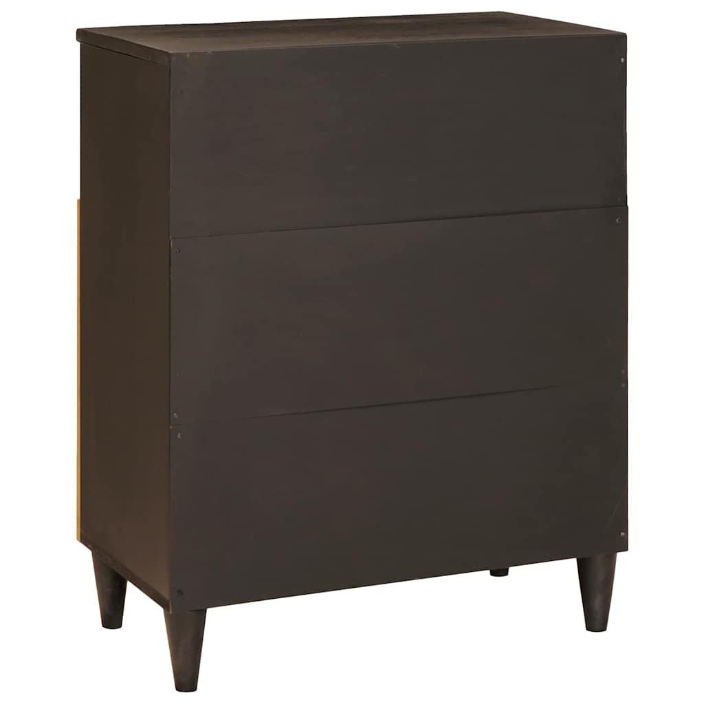 Sideboard med dør Sort og Guld 60 x 33 x 75 cm Massivt mangotræ