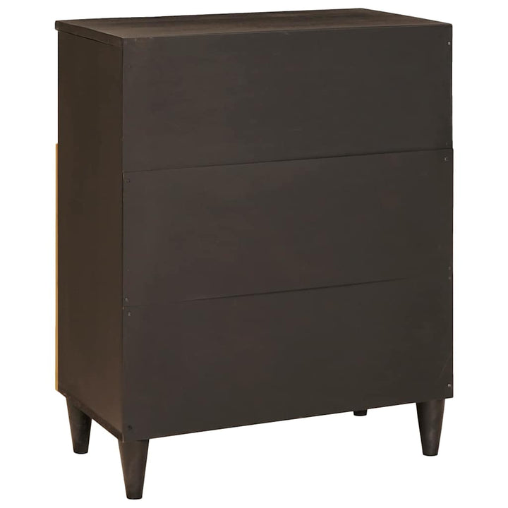 Sideboard med dør Sort og Guld 60 x 33 x 75 cm Massivt mangotræ