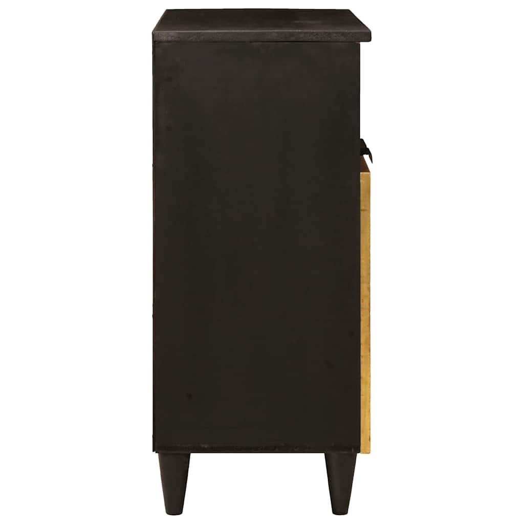 Sideboard med dør Sort og Guld 60 x 33 x 75 cm Massivt mangotræ