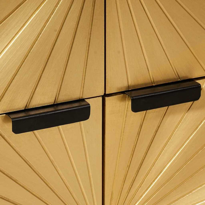 Sideskab Sort og Guld 60 x 33.5 x 75 cm Massivt mangotræ