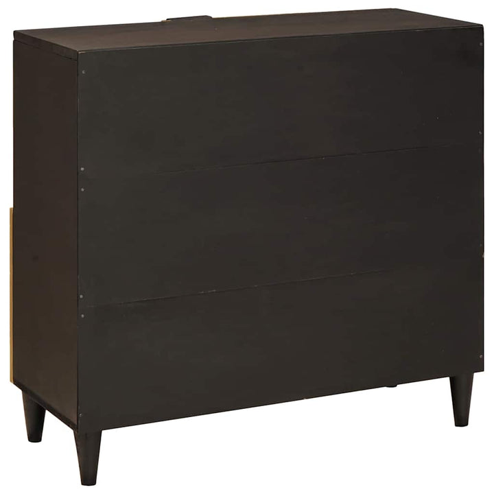 Sideskab Sort og Guld 80 x 33.5 x 75 cm Massivt mangotræ