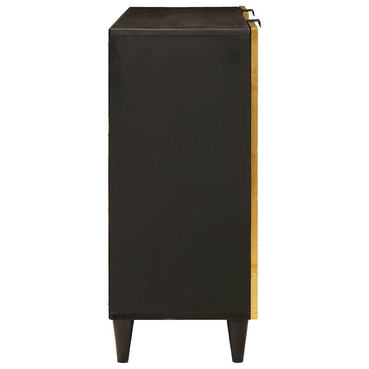 Sideskab Sort og Guld 90 x 33.5 x 75 cm Massivt mangotræ