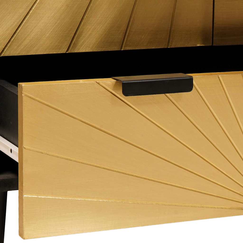 Sideskab Sort og Guld 60 x 33.5 x 100 cm Massivt mangotræ