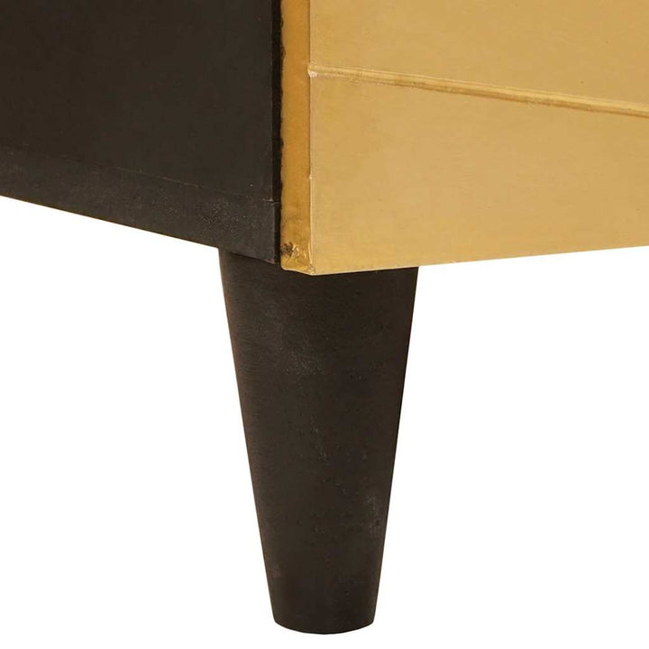 Sideskab Sort og Guld 60 x 33.5 x 100 cm Massivt mangotræ