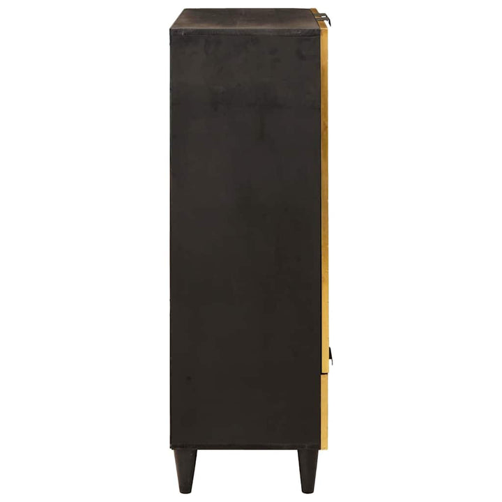 Sideskab Sort og Guld 60 x 33.5 x 100 cm Massivt mangotræ