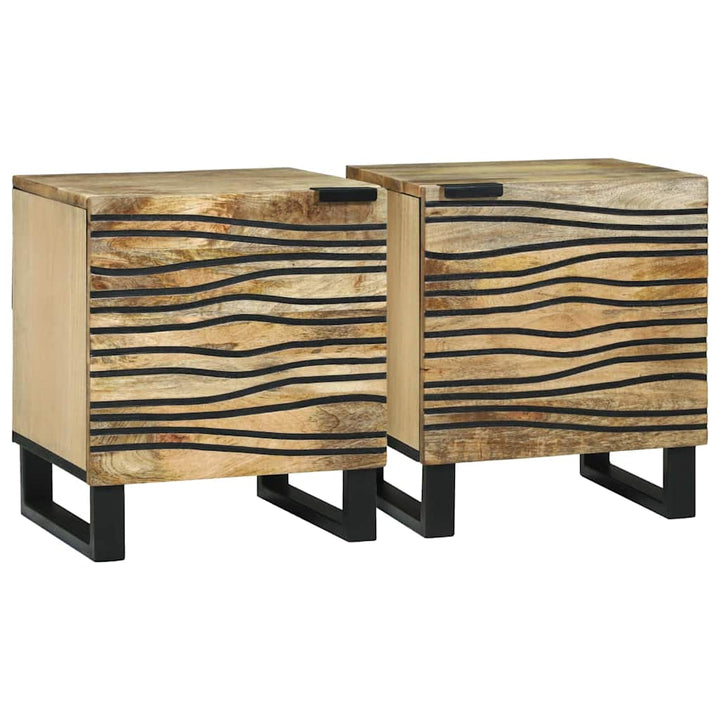 Natskab 2 pcs Brun 40 x 33 x 46 cm Massivt mangotræ