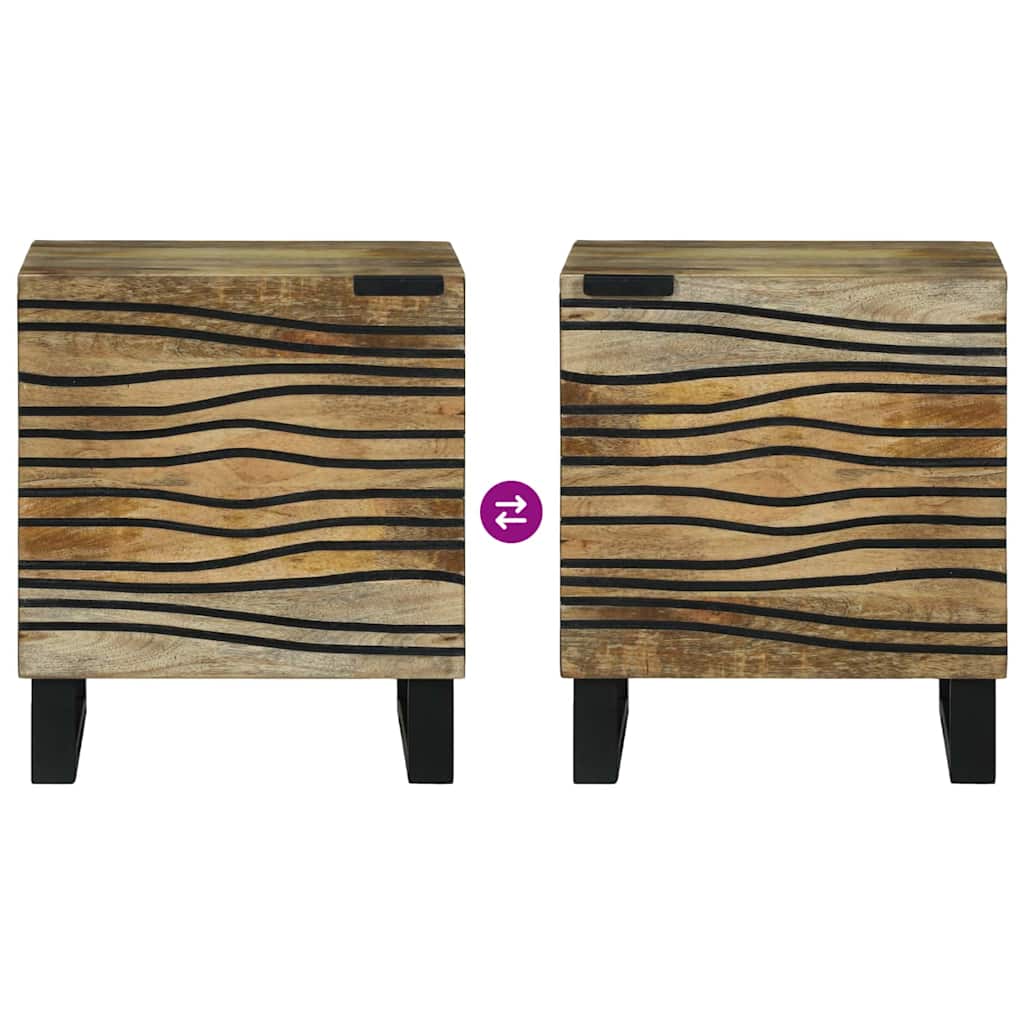Natskab 2 pcs Brun 40 x 33 x 46 cm Massivt mangotræ