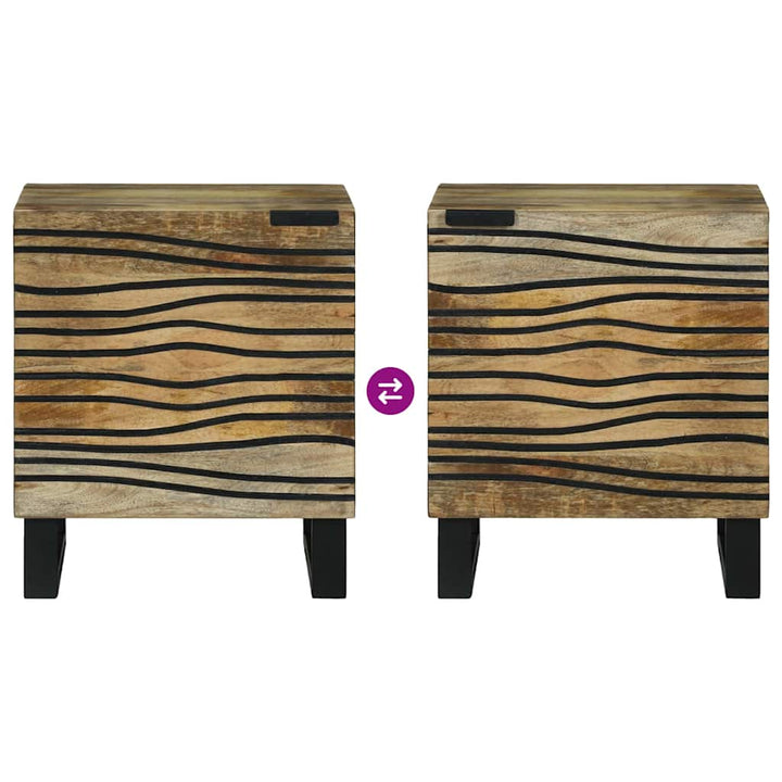 Natskab 2 pcs Brun 40 x 33 x 46 cm Massivt mangotræ