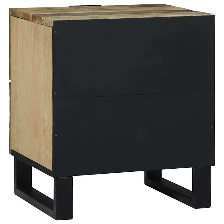 Natskab med skuffe 2 pcs Brun 40 x 33 x 46 cm Massivt mangotræ
