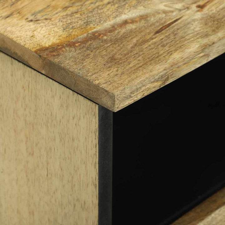Natskab med skuffe 2 pcs Brun 40 x 33 x 46 cm Massivt mangotræ