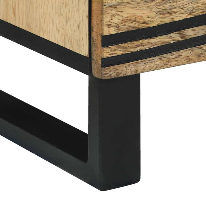 Natskab med skuffe 2 pcs Brun 40 x 33 x 46 cm Massivt mangotræ