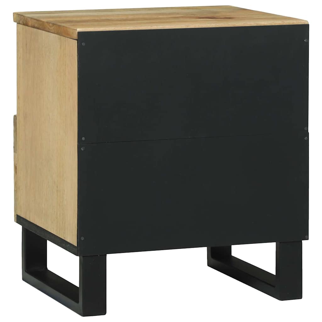 Natskab med skuffe 2 pcs Brun 40 x 33 x 46 cm Massivt mangotræ