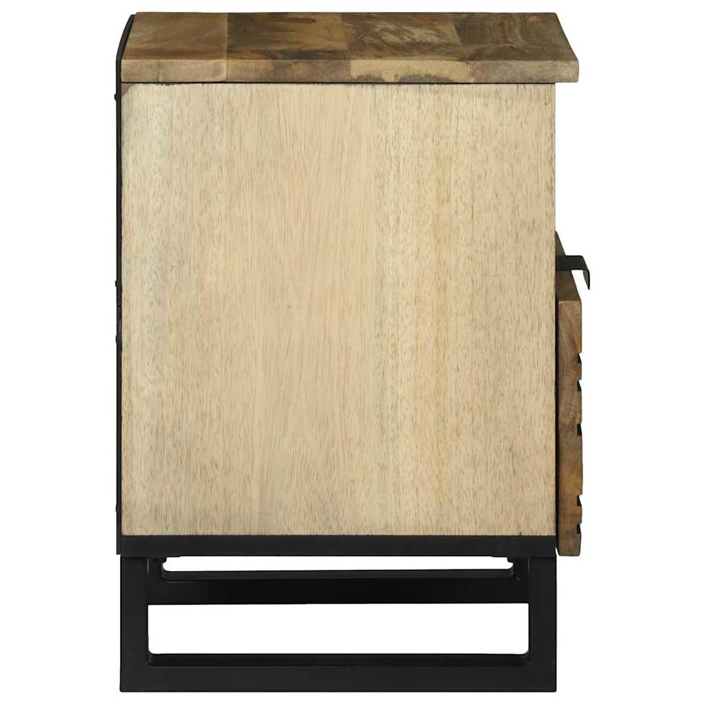 Natskab med skuffe 2 pcs Brun 40 x 33 x 46 cm Massivt mangotræ
