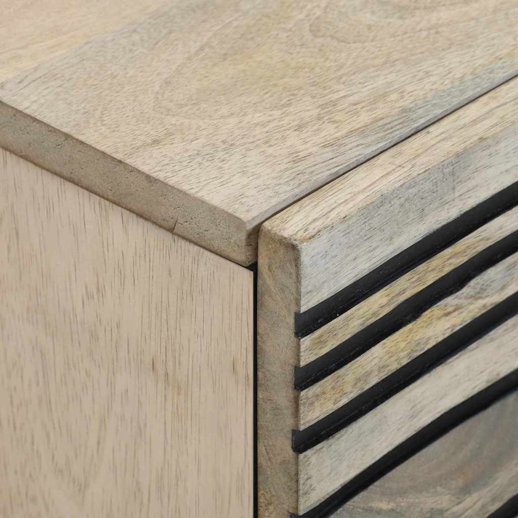 Natskab 2 pcs Hvid og sort 40 x 33 x 46 cm Massivt mangotræ