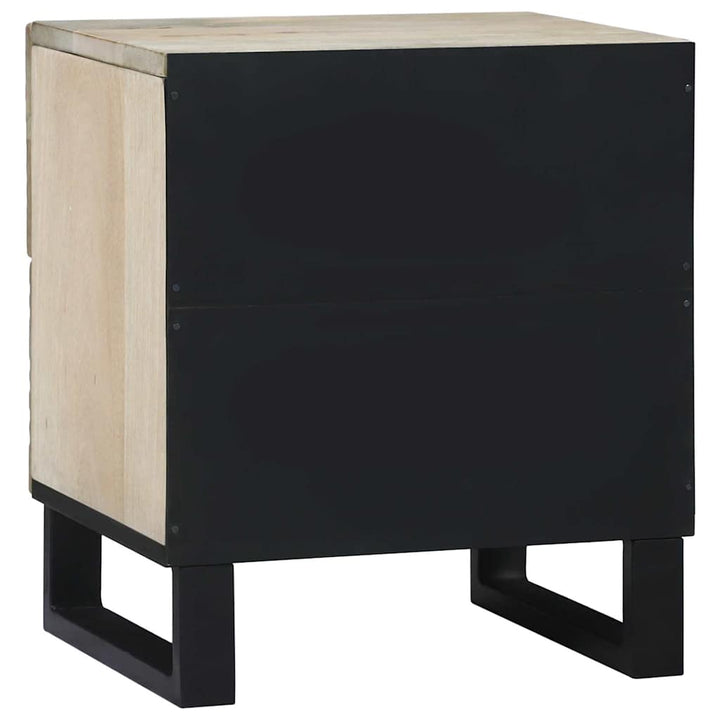 Natskab 2 pcs Hvid og sort 40 x 33 x 46 cm Massivt mangotræ