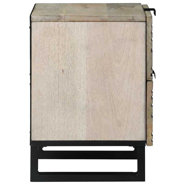 Natskab 2 pcs Hvid og sort 40 x 33 x 46 cm Massivt mangotræ