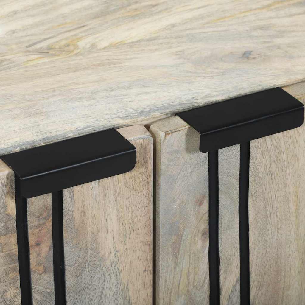 Sideboard Hvid 60 x 33.5 x 75 cm Massivt mangotræ