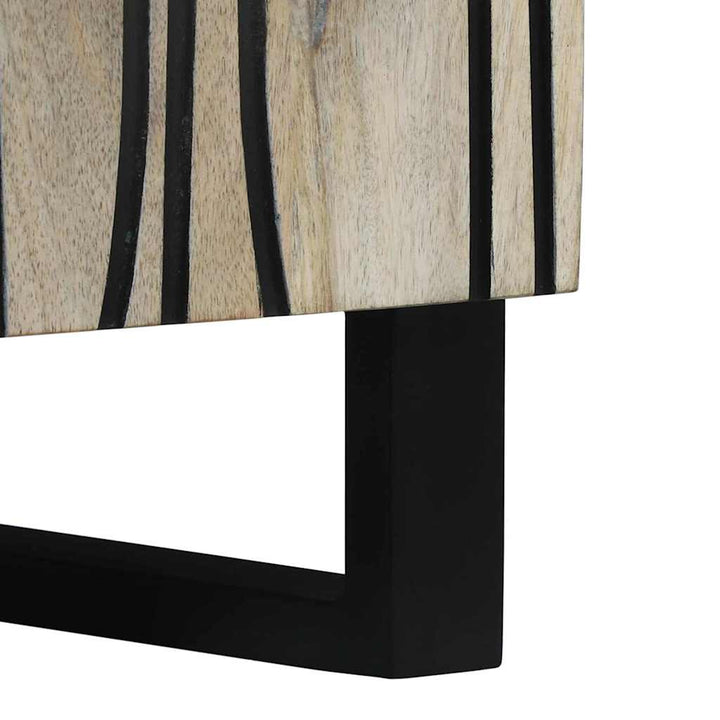 Sideboard Hvid 60 x 33.5 x 75 cm Massivt mangotræ