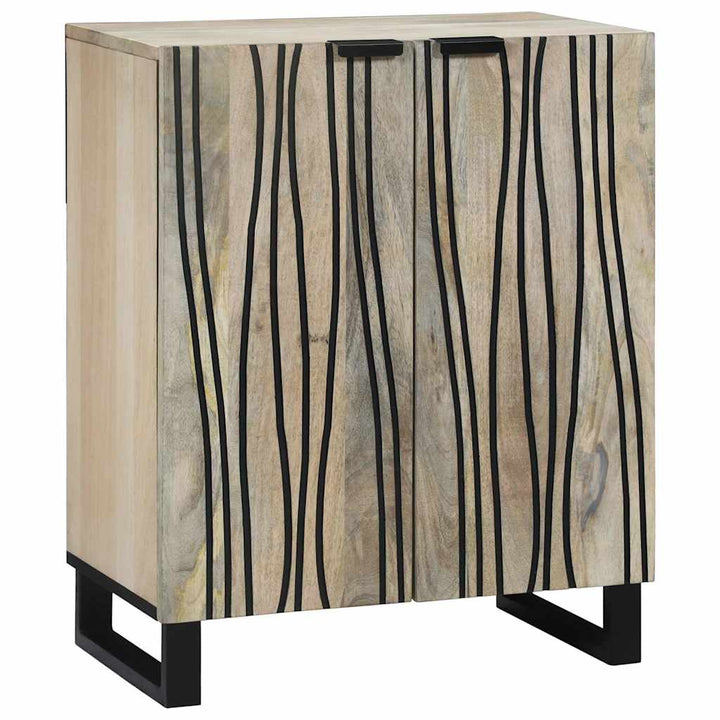 Sideboard Hvid 60 x 33.5 x 75 cm Massivt mangotræ