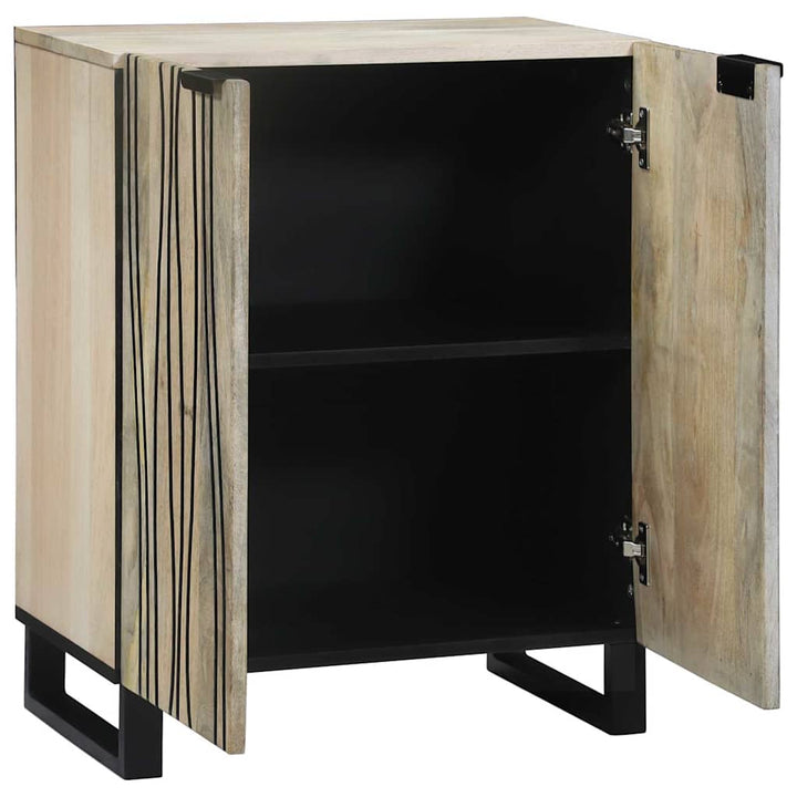 Sideboard Hvid 60 x 33.5 x 75 cm Massivt mangotræ
