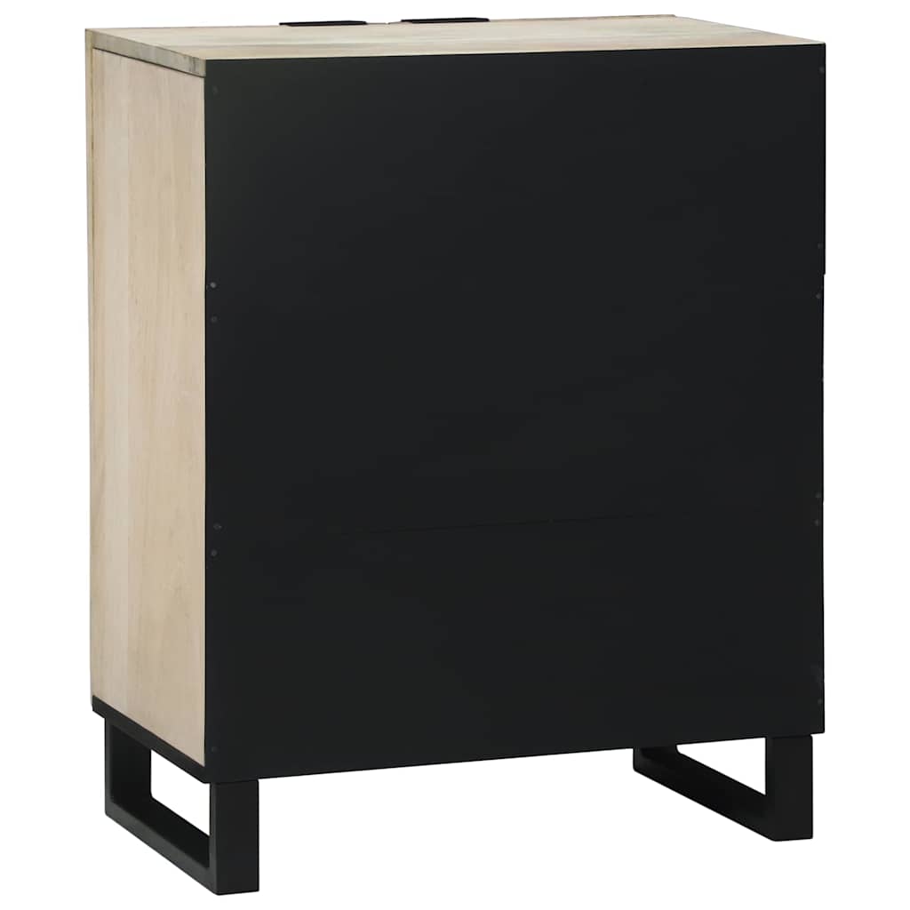 Sideboard Hvid 60 x 33.5 x 75 cm Massivt mangotræ