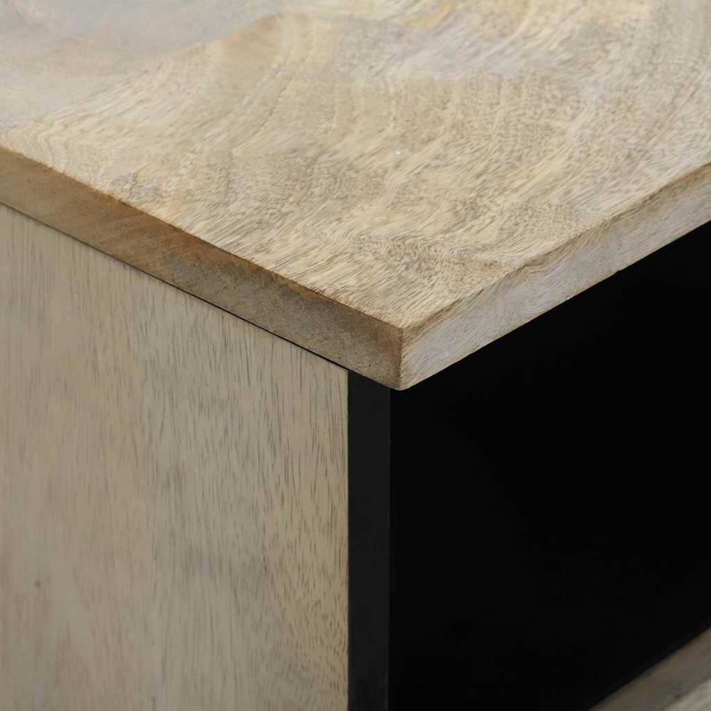 Natskab 2 pcs Hvid og sort 40 x 33 x 46 cm Massivt mangotræ