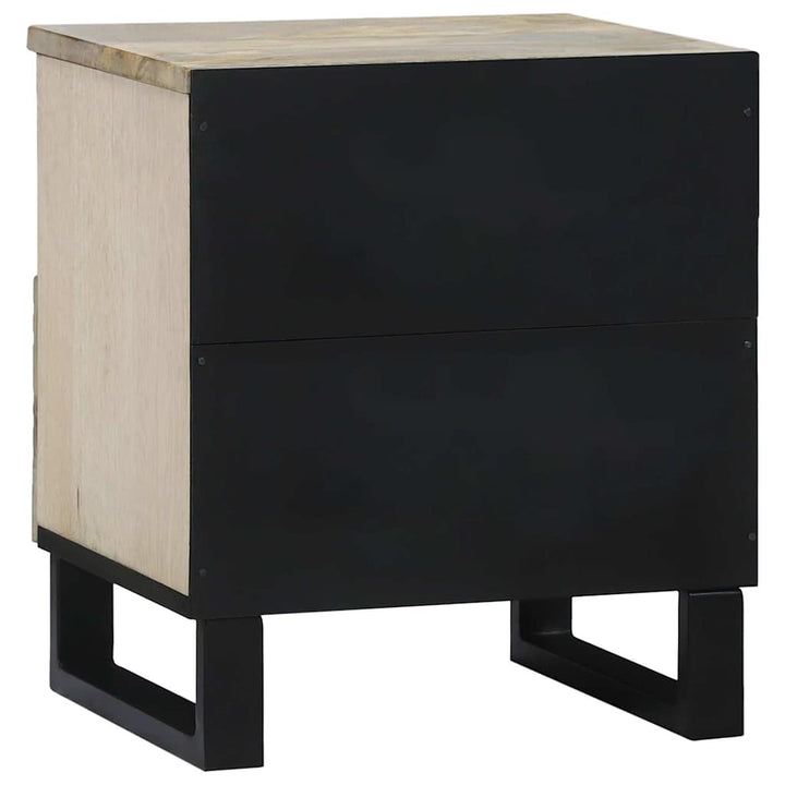 Natskab 2 pcs Hvid og sort 40 x 33 x 46 cm Massivt mangotræ