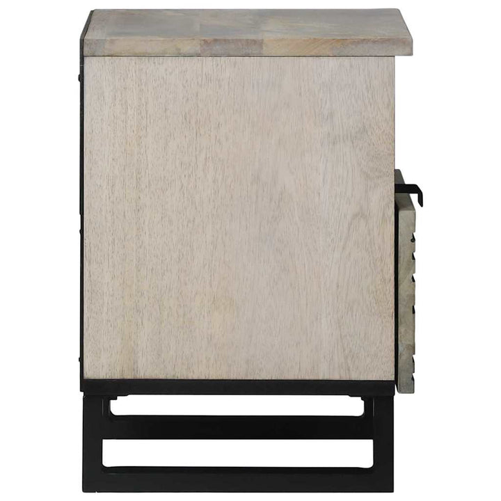 Natskab 2 pcs Hvid og sort 40 x 33 x 46 cm Massivt mangotræ