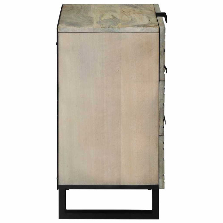 Natskab Hvid og sort 50 x 33 x 60 cm Massivt mangotræ