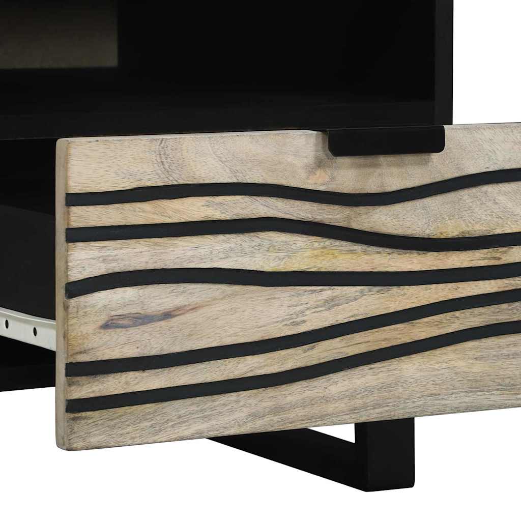 Sofabord med skuffe Beige og sort 80 x 54 x 40 cm