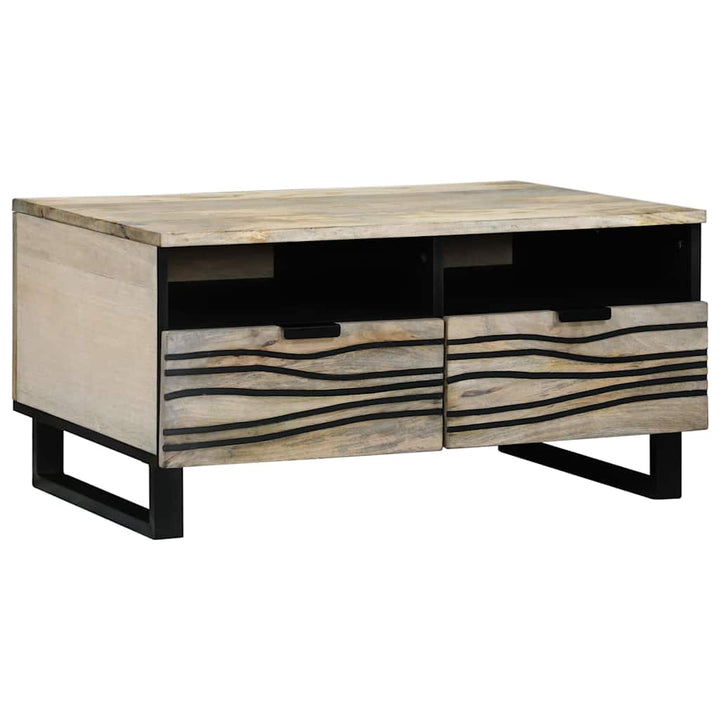 Sofabord med skuffe Beige og sort 80 x 54 x 40 cm