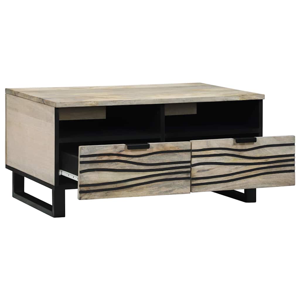 Sofabord med skuffe Beige og sort 80 x 54 x 40 cm