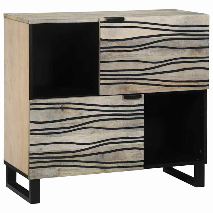 Sideboard Hvid 80 x 33 x 75 cm Massivt mangotræ